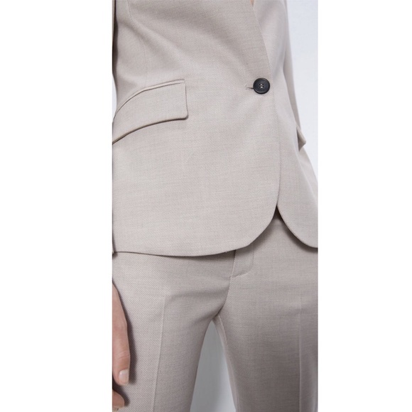 Zara Tailored Blazer Sand Size 8 NWT - Picture 7 of 7